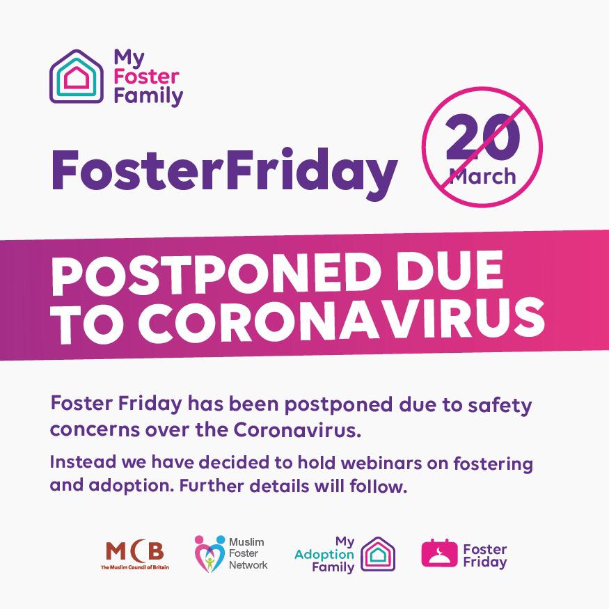 Foster Friday Postponed: Covid 19